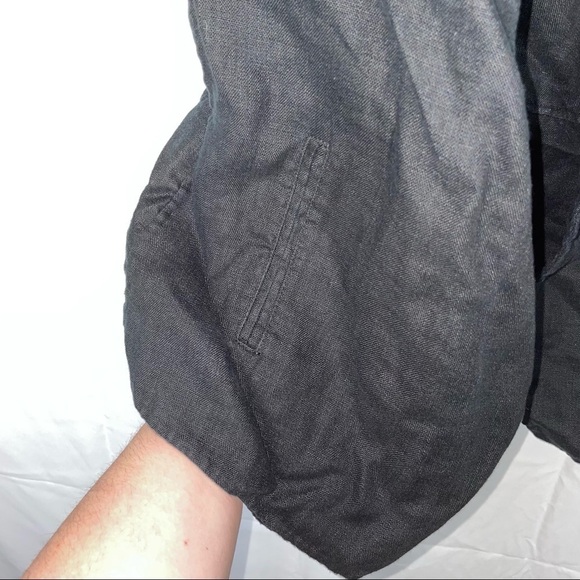 J.Jill Vest Cardigan Linen Waterfall Draped Open Front Asymmetrical Sleeveless - Picture 7 of 12